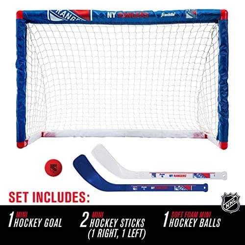 Franklin Sports NHL Team Mini Hockey Set with Sticks and Ball | Ages 3+ Indoor Knee Play thumbnail 2