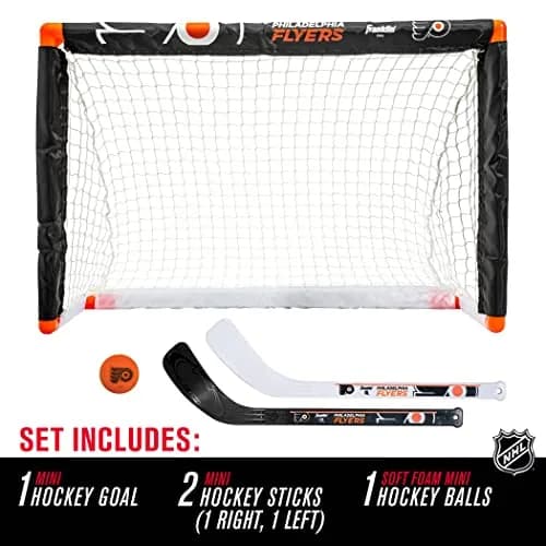 Franklin Sports NHL Philadelphia Flyers Mini Hockey Goal + Stick Set | Ages 3+ Indoor Knee Hockey thumbnail 2