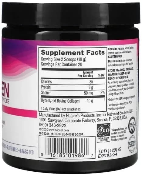 NeoCell Super Powder Collagen Type 1 & 3 Unflavored 312g (11 oz) | Grass-Fed Peptides for Skin, Hair & Nails thumbnail 2