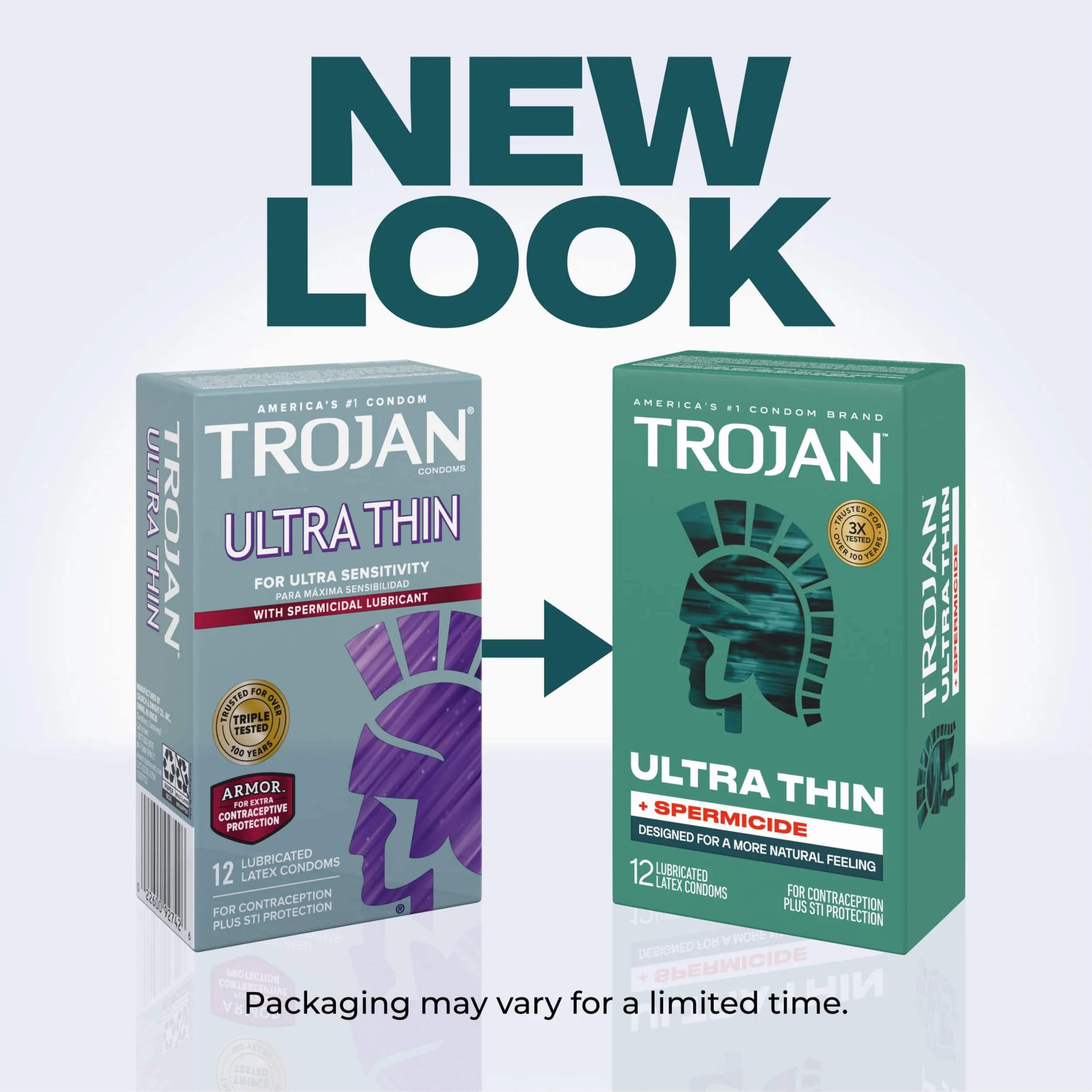Trojan Ultra Thin Plus Spermicide Condoms 12 Count | Natural Feeling & Extra Pregnancy Protection - view 2