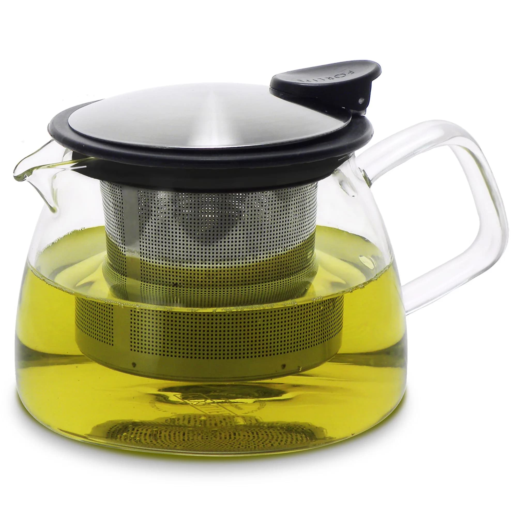 FORLIFE Bell Glass Teapot with Basket Infuser 430ml | Elegant Heat-Resistant Glass - main product image