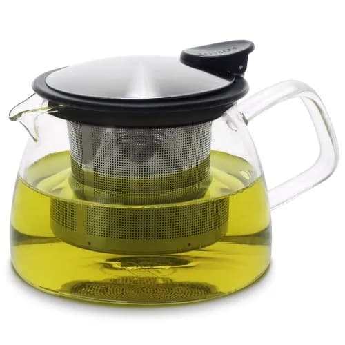 FORLIFE Bell Glass Teapot with Basket Infuser 430ml | Elegant Heat-Resistant Glass thumbnail 1