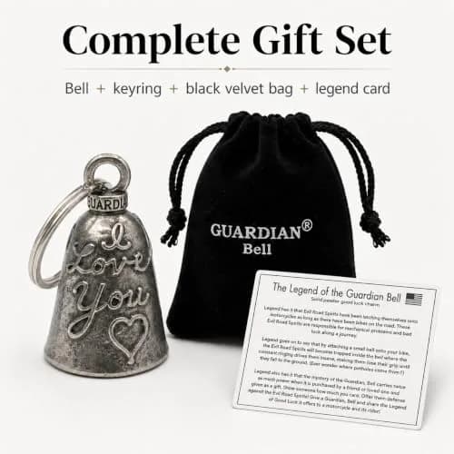 Guardian Bell Biker Betty V-Twin Good Luck Bell with Keyring & Gift Bag | Motorcycle Bell | Lead-Free Pewter | 4.2 cm (1.75") thumbnail 6