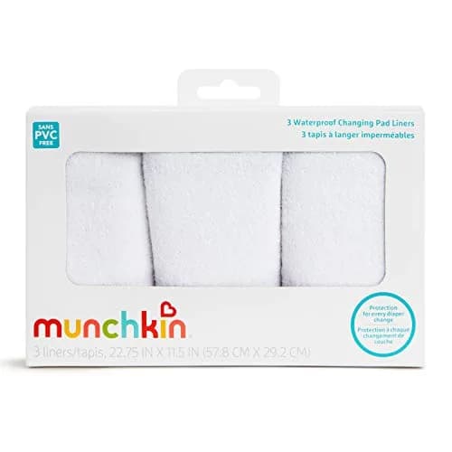 Munchkin Waterproof Changing Pad Liners 3 Count | PVC-Free Leak-Proof Baby Diaper Cover (22.75" x 11.5") thumbnail 5