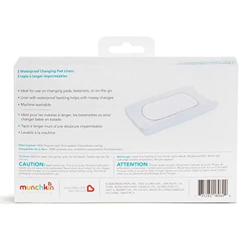 Munchkin Waterproof Changing Pad Liners 3 Count | PVC-Free Leak-Proof Baby Diaper Cover (22.75" x 11.5") thumbnail 6