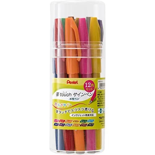 Pentel Pen Touch Felt-Tip Pens 12 Color Set SES15C-12 | Smooth Ink Flow for Art & Writing thumbnail 1