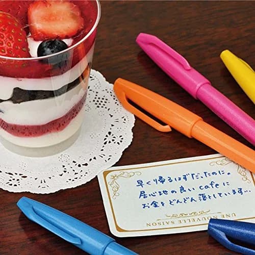 Pentel Pen Touch Felt-Tip Pens 12 Color Set SES15C-12 | Smooth Ink Flow for Art & Writing thumbnail 4