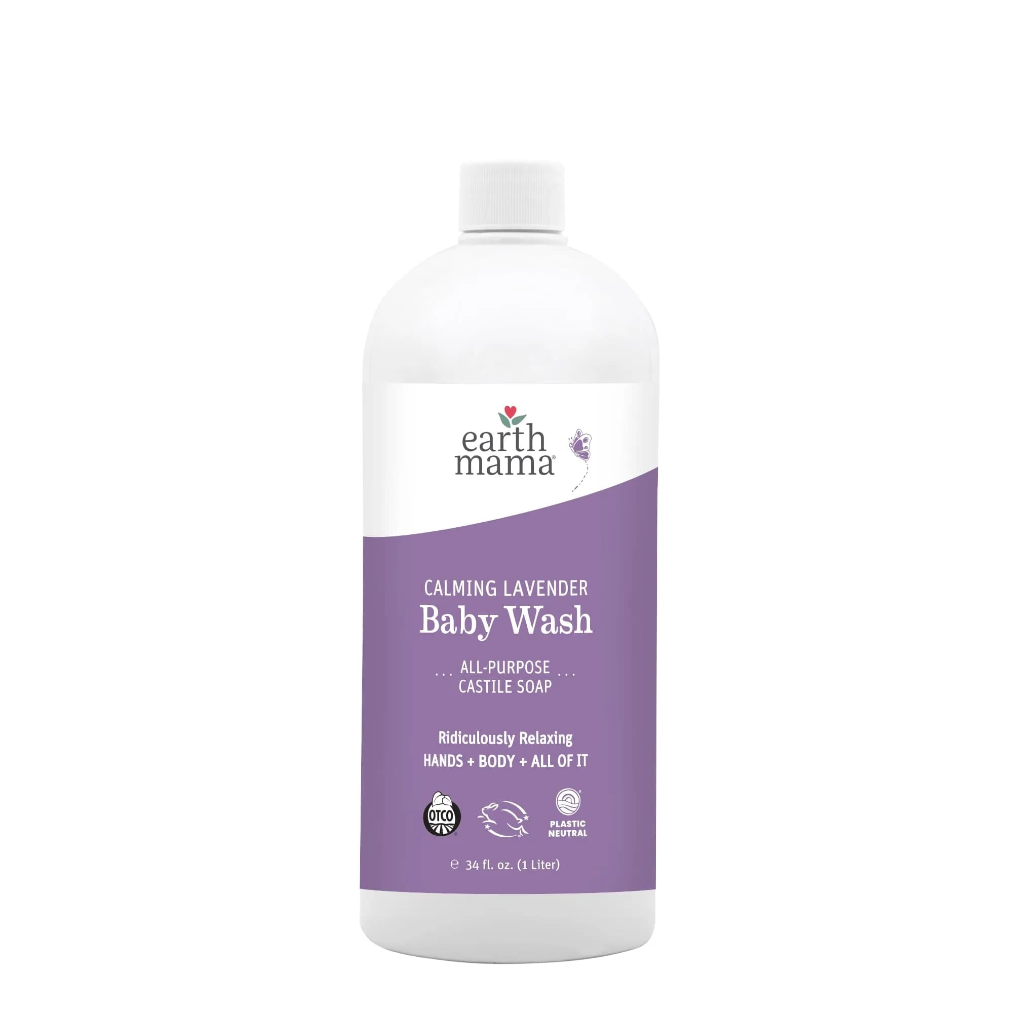 Earth Mama Calming Lavender Baby Wash Foaming Soap Refill 907 ml (34 Fl Oz) | Gentle Castile Soap for Sensitive Skin - main product image
