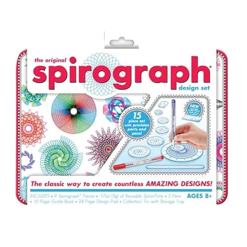 Spirograph Design Set Collectors Tin – Classic Gear Spiral Art Drawing Kit | Ages 8+ thumbnail 1