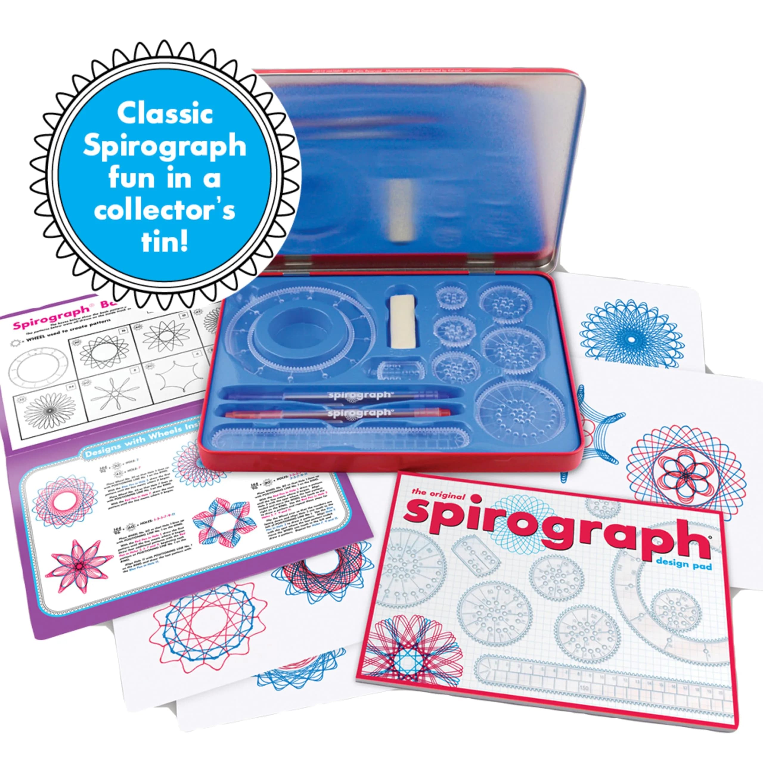 Spirograph Design Set Collectors Tin – Classic Gear Spiral Art Drawing Kit | Ages 8+ - view 3