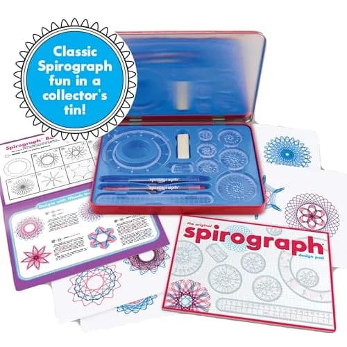 Spirograph Design Set Collectors Tin – Classic Gear Spiral Art Drawing Kit | Ages 8+ thumbnail 3