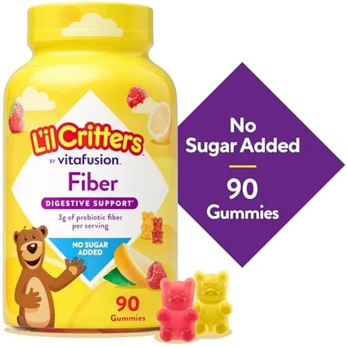 Lil Critters Kids Fiber Gummies for Digestive Support | Sugar Free, 90 Count (Pack of 1) thumbnail 4