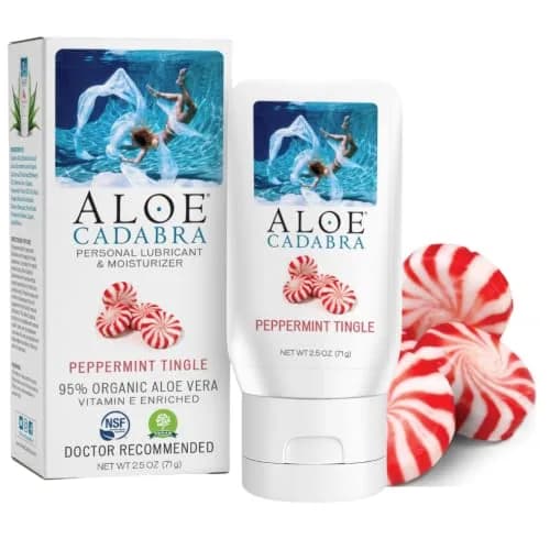 Aloe Cadabra Organic Peppermint Personal Lubricant 74ml (2.5 Fl Oz) | Water-Based, pH-Balanced, Toy Compatible thumbnail 1