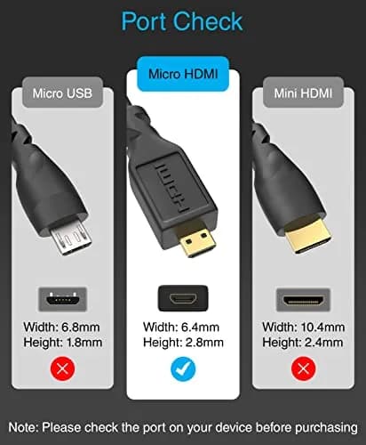 BlueRigger Micro HDMI to HDMI Cable 0.91m (3ft) | 4K@60Hz HDR 18Gbps ARC thumbnail 3