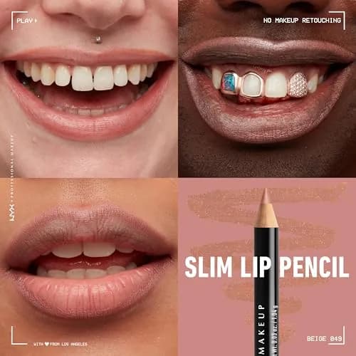 NYX PROFESSIONAL MAKEUP Slim Lip Pencil Beige 0.04 oz | Creamy Lip Liner for Definition thumbnail 4