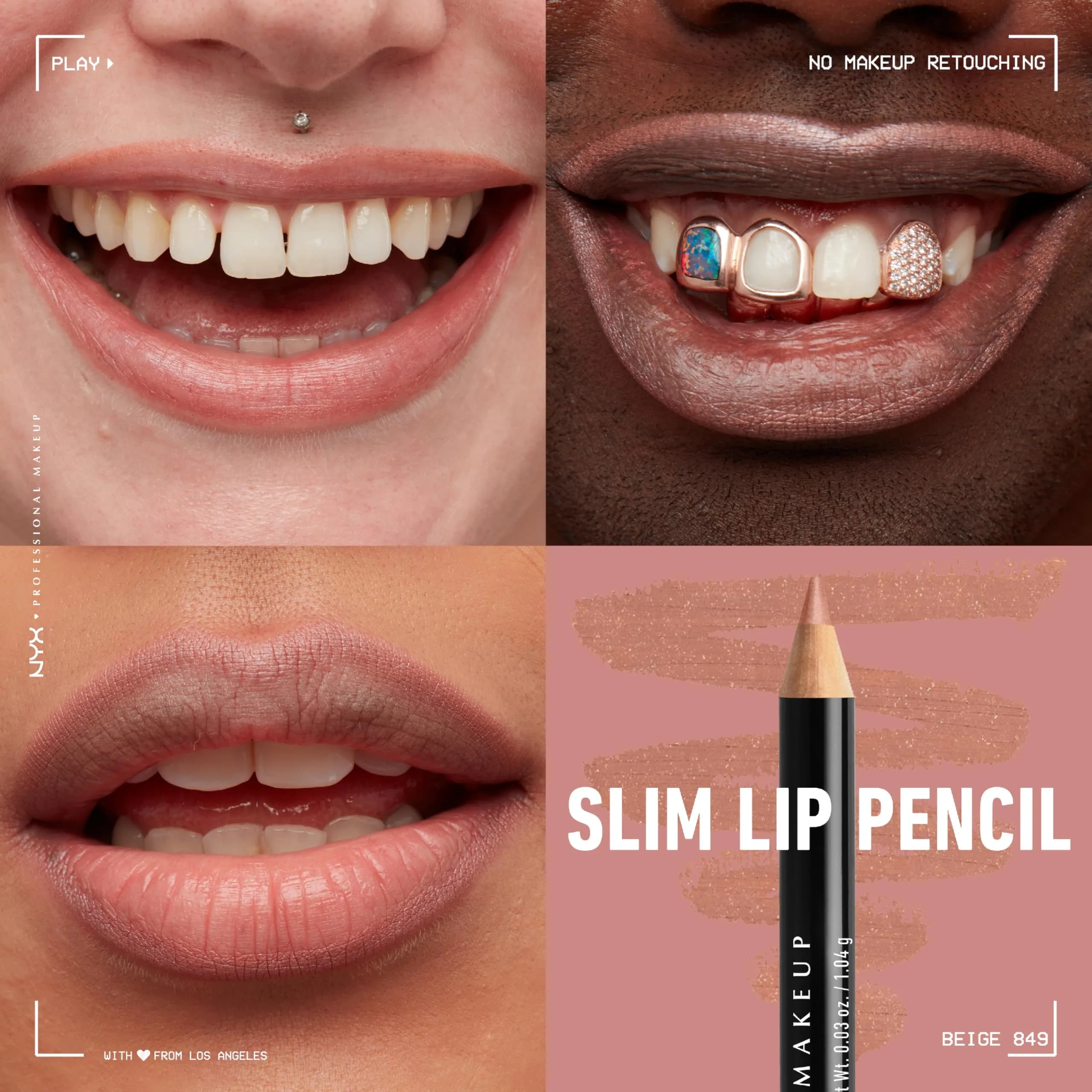 NYX PROFESSIONAL MAKEUP Slim Lip Pencil Beige 0.04 oz | Creamy Lip Liner for Definition - view 4
