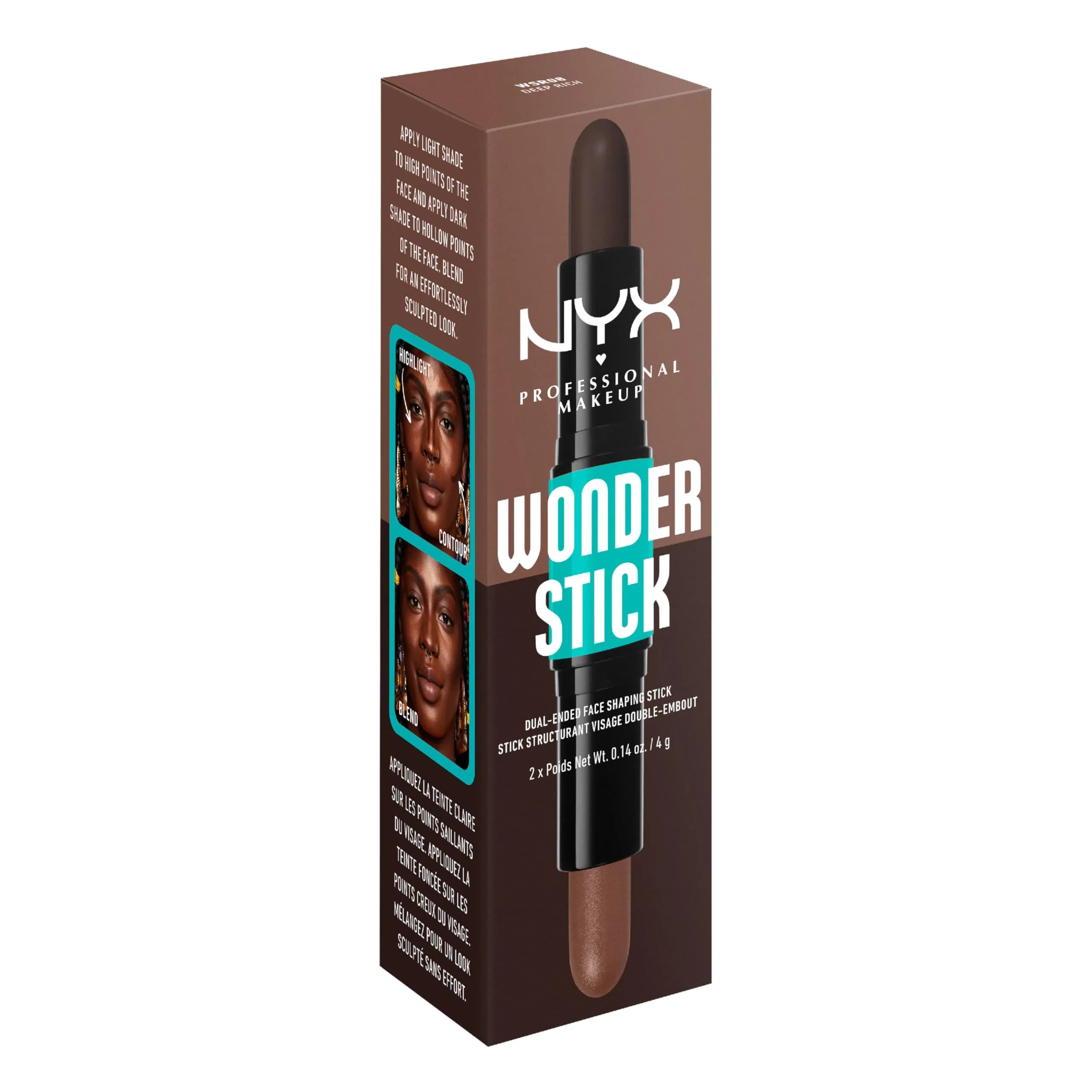 NYX PROFESSIONAL MAKEUP Wonder Stick Contour & Highlight Stick - Deep Rich, 0.32 oz (9 g) - view 7