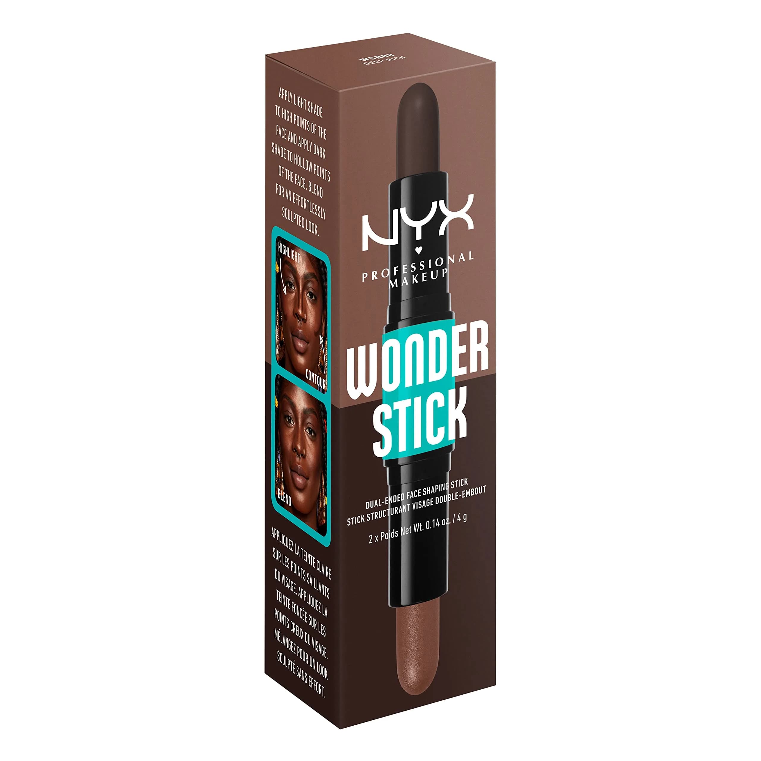 NYX PROFESSIONAL MAKEUP Wonder Stick Contour & Highlight Stick - Deep Rich, 0.32 oz (9 g) - view 9