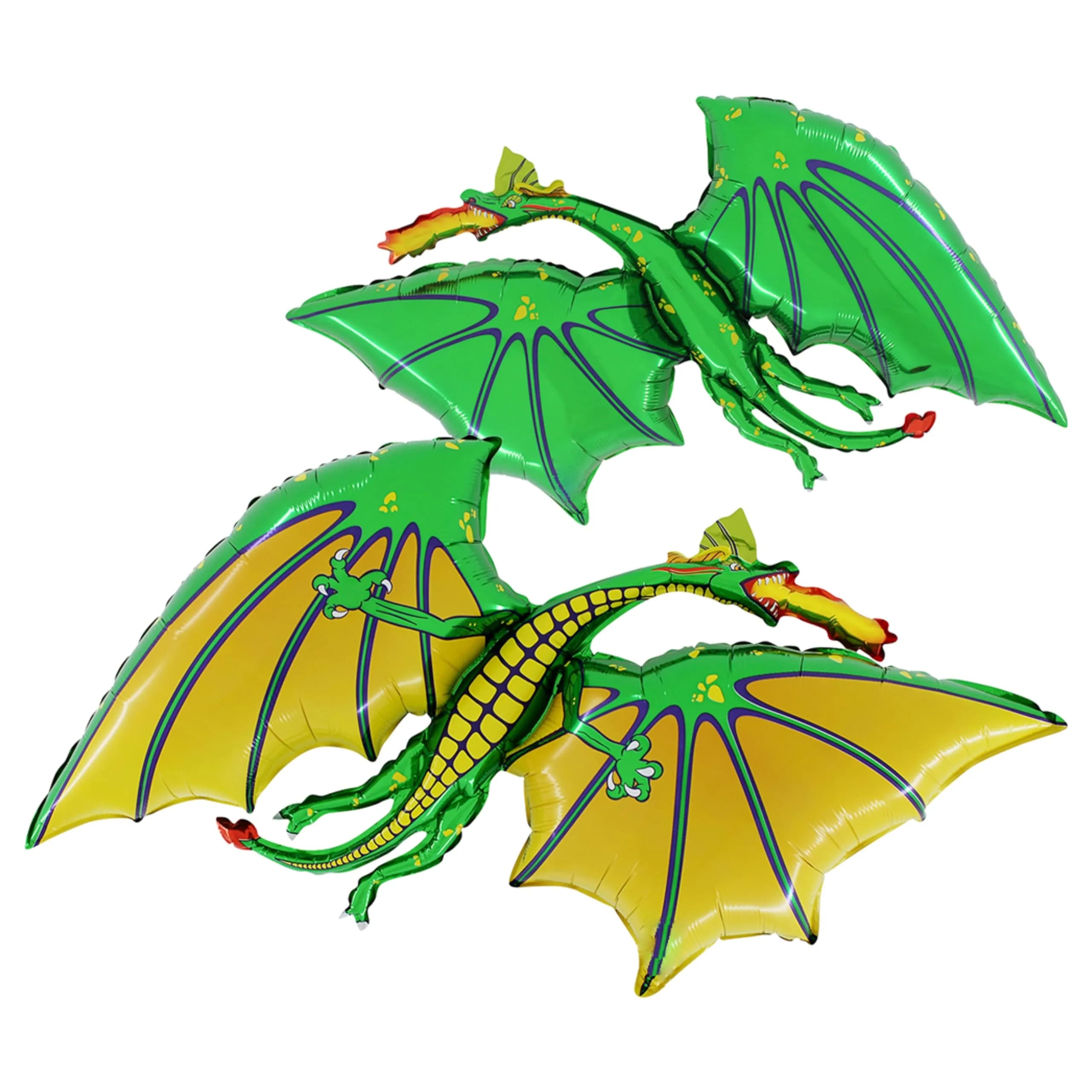 Grabo 36 Inch Green Dragon Foil Balloon | Self Sealing, Air or Helium, Party Decoration — Green