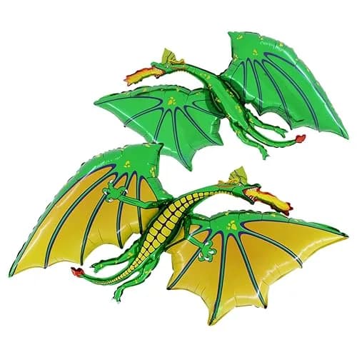 Grabo 36 Inch Green Dragon Foil Balloon | Self Sealing, Air or Helium, Party Decoration thumbnail 1