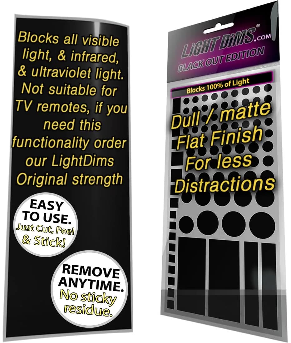 LIGHT DIMS Black Out Edition Sticker Decal Sheet | Blocks 100% of Light - view 2
