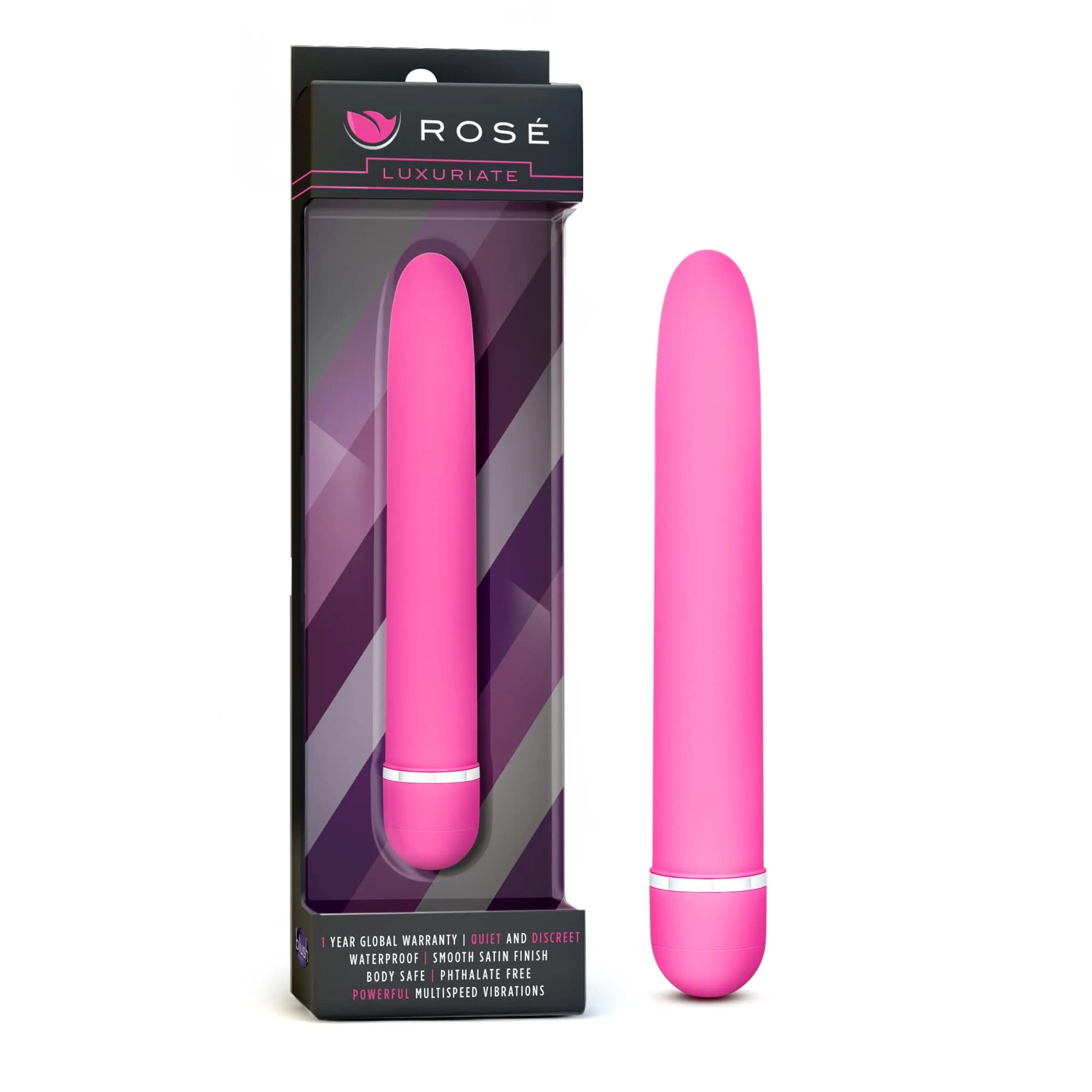 Blush Rosé Luxuriate 7" Vibrator for Women, Men & Couples - Multi-Speed Satin Smooth Wand - main product image