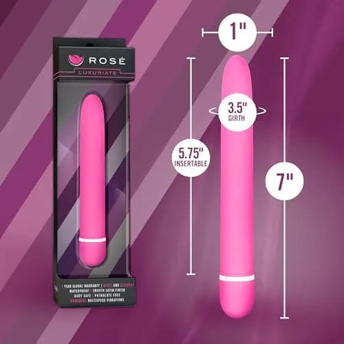 Blush Rosé Luxuriate 7" Vibrator for Women, Men & Couples - Multi-Speed Satin Smooth Wand thumbnail 3