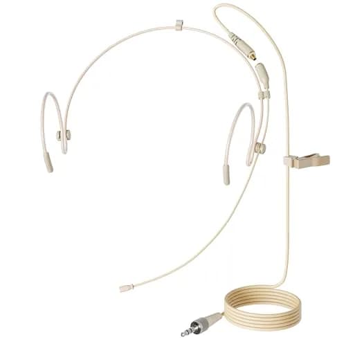 J K Professional MIC-J 071S Headset Microphone Beige | Compatible with Sennheiser G3/G4, Line 6 X2, 1/8" Locking Screw Plug thumbnail 1
