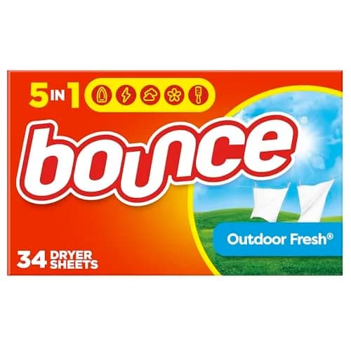 Bounce Outdoor Fresh Fabric Softener Dryer Sheets 34 Count | Controls Static & Reduces Wrinkles thumbnail 1