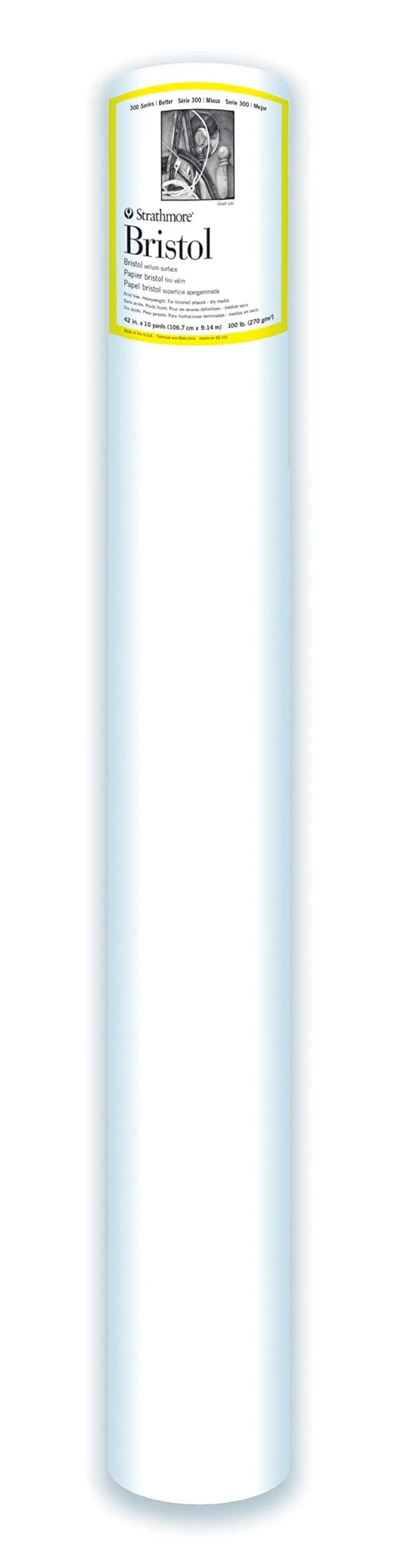 Strathmore 300 Series Bristol Vellum Roll 42 in x 10 Yards | Heavyweight Paper for Final Artwork - main product image