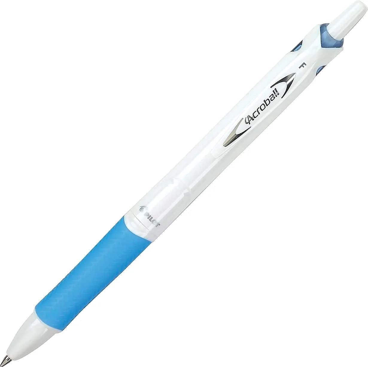 PILOT Acroball PureWhite Advanced Ink Ball Point Pens 0.7mm | Smear-Resistant, Refillable, 12-Pack for Students & Professionals
