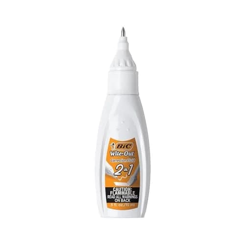 BIC Wite-Out 2-in-1 Correction Fluid Pen 15ml (0.5 Fl Oz) | Smooth Ink Flow for Precise Corrections thumbnail 4