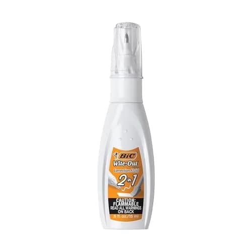 BIC Wite-Out 2-in-1 Correction Fluid Pen 15ml (0.5 Fl Oz) | Smooth Ink Flow for Precise Corrections thumbnail 5