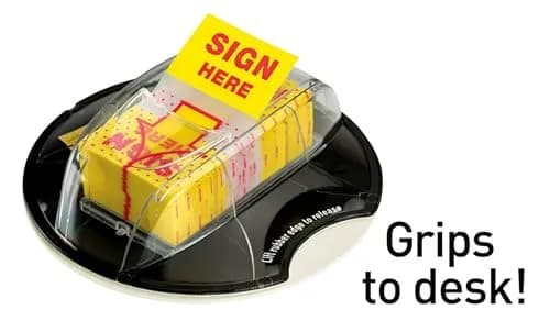 Post-it Flags Sign Here 200/High Volume Desk Grip Dispenser 1 in Wide Yellow | Bright Signage for Signatures & Highlighting thumbnail 6