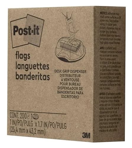 Post-it Flags Sign Here 200/High Volume Desk Grip Dispenser 1 in Wide Yellow | Bright Signage for Signatures & Highlighting thumbnail 7