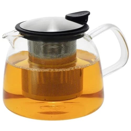 FORLIFE Bell Glass Teapot with Basket Infuser 730ml | Heat-Resistant Borosilicate Glass thumbnail 1