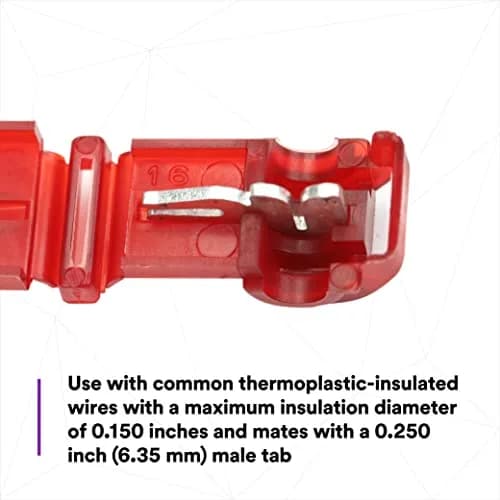 3M Female QuickSlide Disconnect 951K, Red, Nylon Insulated, 22-18 AWG | Reusable, RoHS & UL Certified (70-120 chars) thumbnail 4