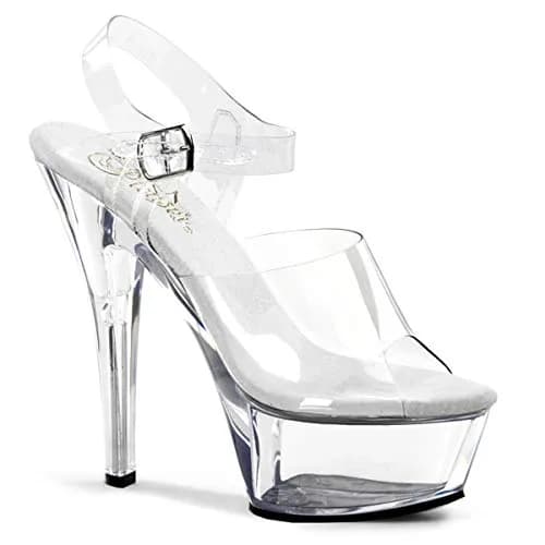 Pleaser Kiss-208 Ankle-Strap Sandal | 6" Spike Heel & 1 3/4" Platform, Sexy & Edgy (70-120 chars) thumbnail 1
