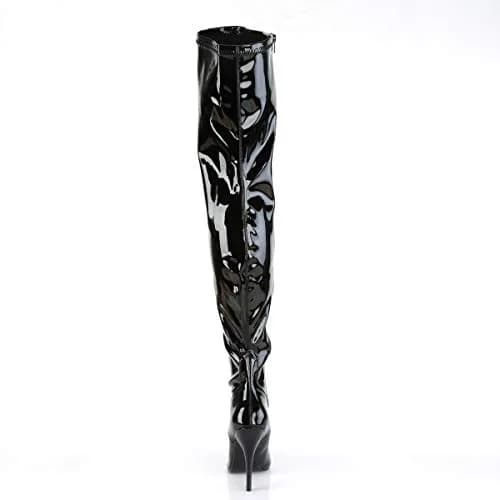 Pleaser Seduce-3000 Thigh-high Boots | 13 US Size, 5" Heel, Red Varnish, Pointed Toe thumbnail 5