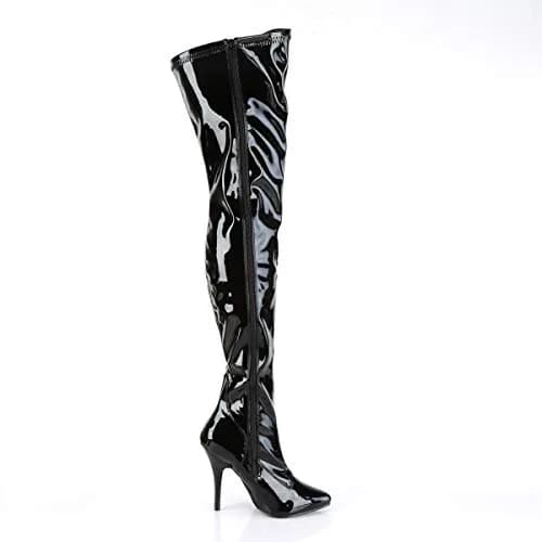 Pleaser Seduce-3000 Thigh-high Boots | 13 US Size, 5" Heel, Red Varnish, Pointed Toe thumbnail 6