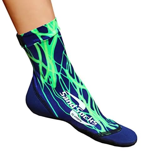 Sand Socks XXS Green Lightning | Water Sports & Beach Volleyball Socks (XXS, Green Lightning) thumbnail 1