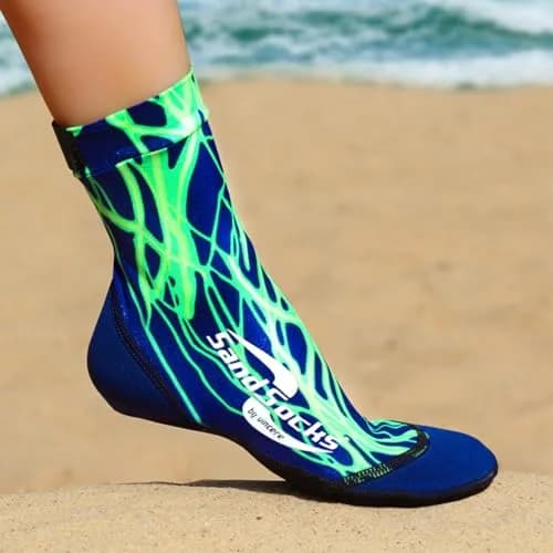 Sand Socks XXS Green Lightning | Water Sports & Beach Volleyball Socks (XXS, Green Lightning) thumbnail 2