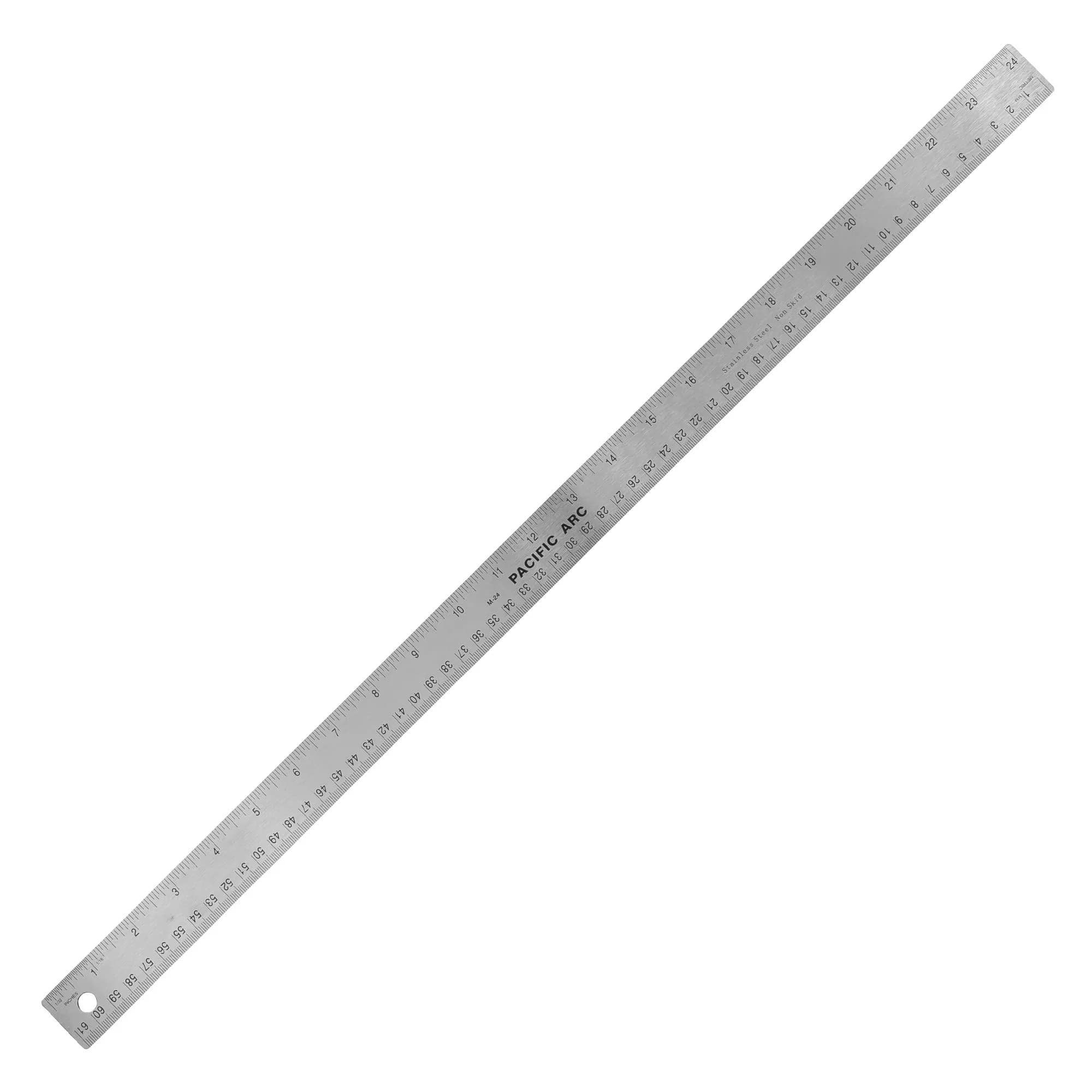 Pacific Arc Stainless Steel 24 Inch Metal Ruler with Cork Back & Metric Graduations | Precise Measuring Tool - view 2