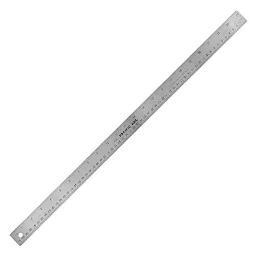 Pacific Arc Stainless Steel 24 Inch Metal Ruler with Cork Back & Metric Graduations | Precise Measuring Tool thumbnail 2