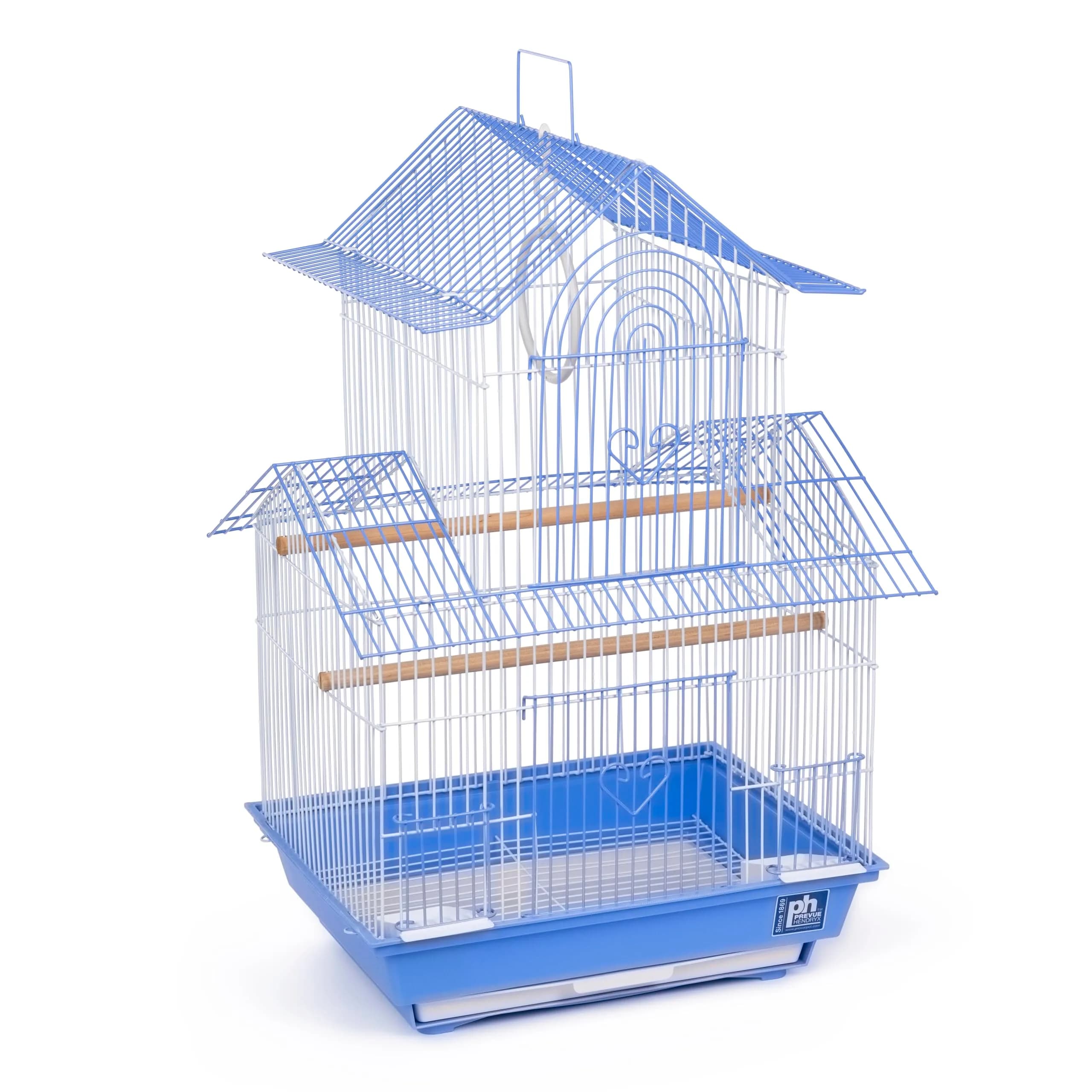 Prevue Pet Products Shanghai Parakeet Cage Blue & White 34cm (13.5") | Ideal for Small Birds - main product image