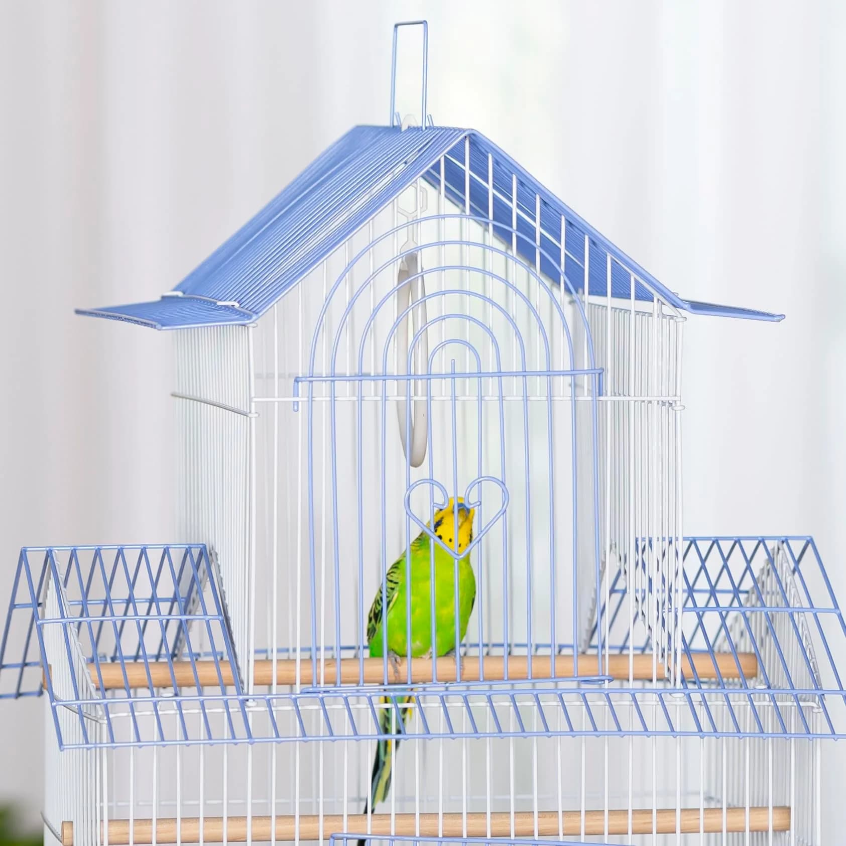 Prevue Pet Products Shanghai Parakeet Cage Blue & White 34cm (13.5") | Ideal for Small Birds - view 5