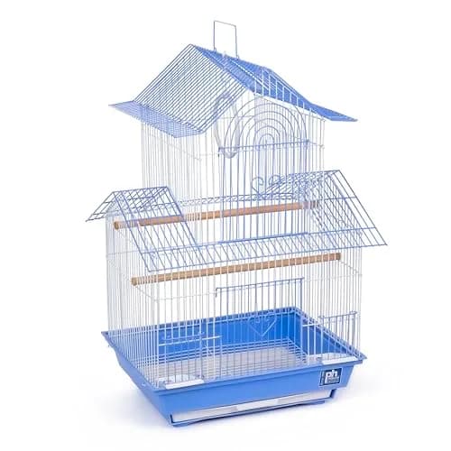 Prevue Pet Products Shanghai Parakeet Cage Blue & White 34cm (13.5") | Ideal for Small Birds thumbnail 1