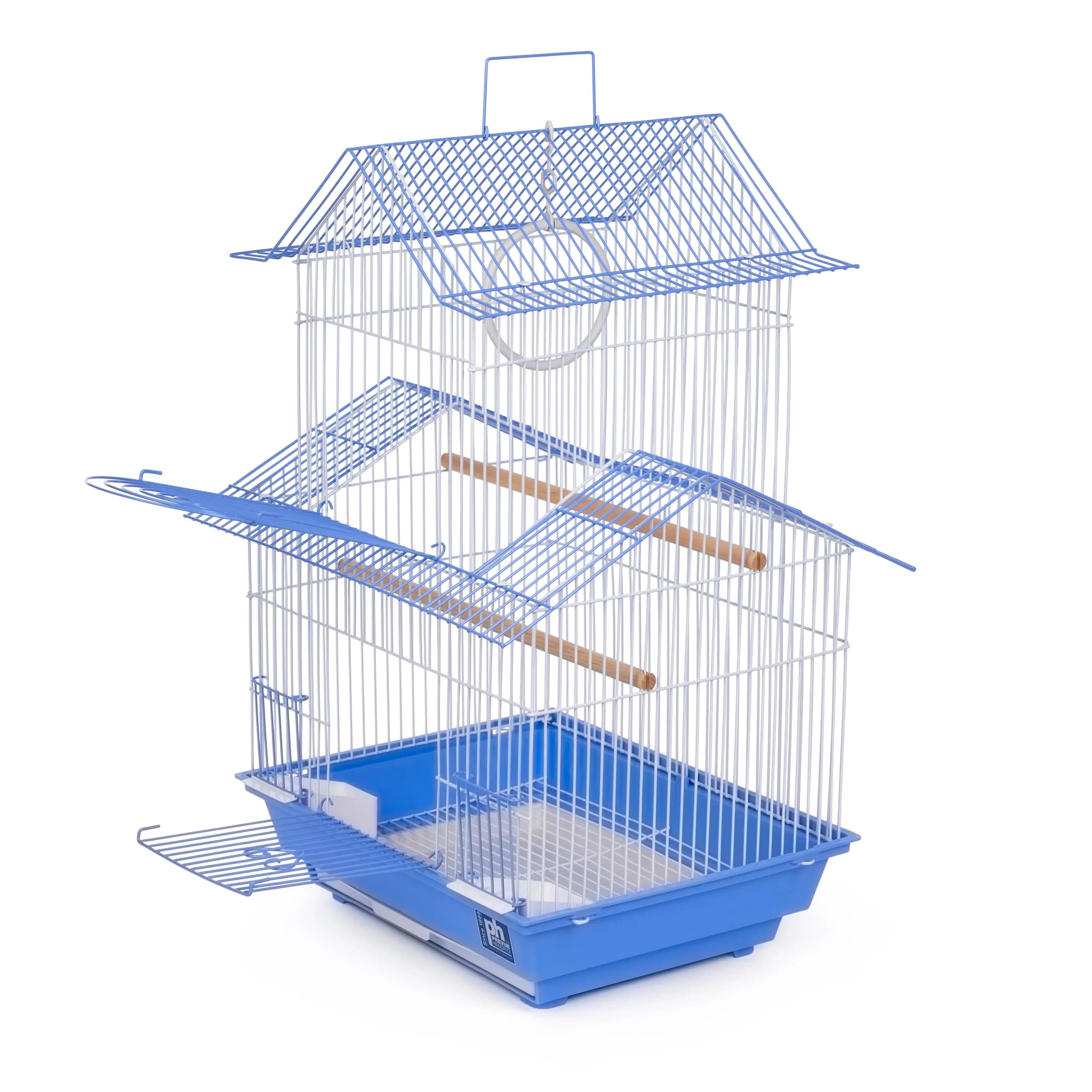 Prevue Pet Products Shanghai Parakeet Cage Blue & White 34cm (13.5") | Ideal for Small Birds - view 3