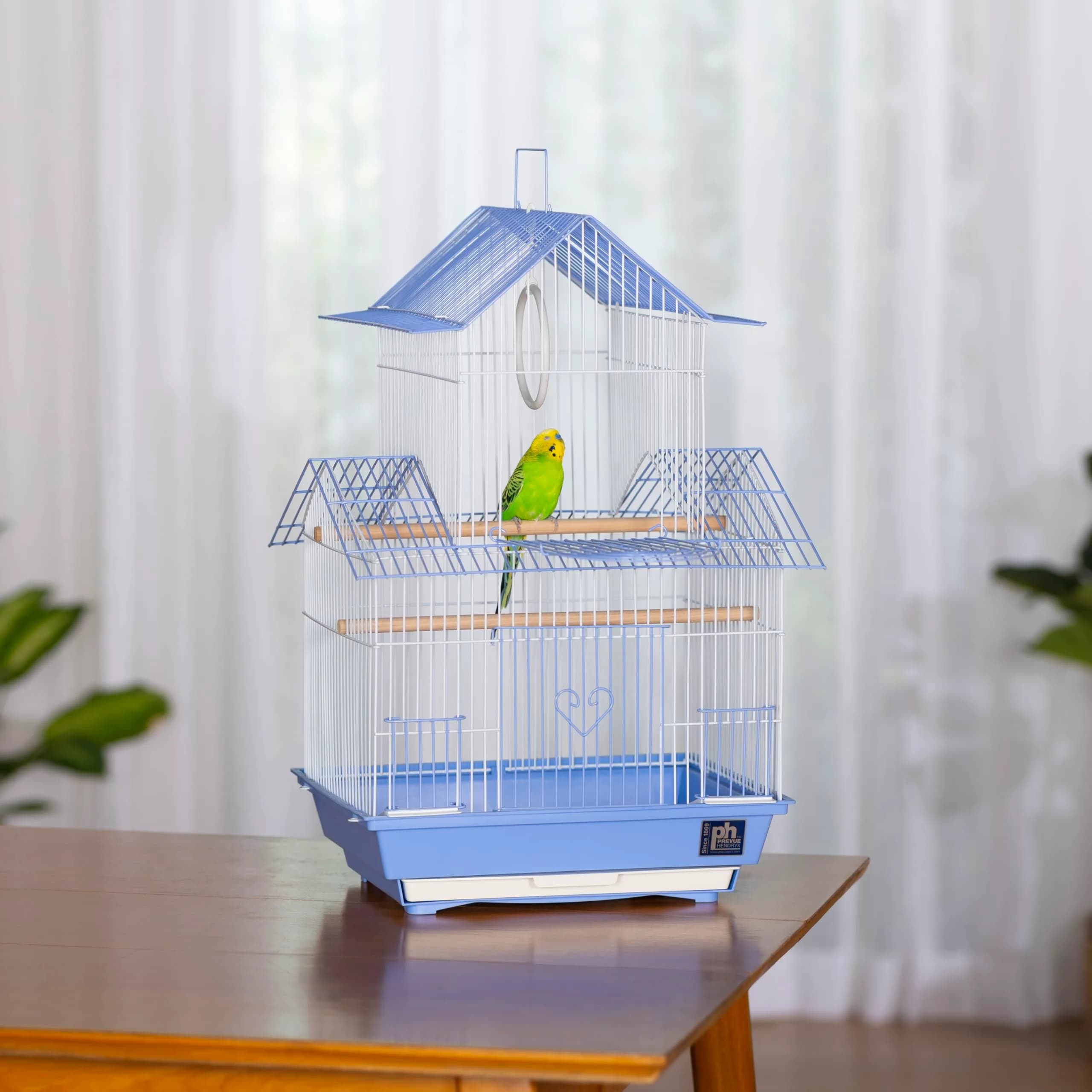 Prevue Pet Products Shanghai Parakeet Cage Blue & White 34cm (13.5") | Ideal for Small Birds - view 4
