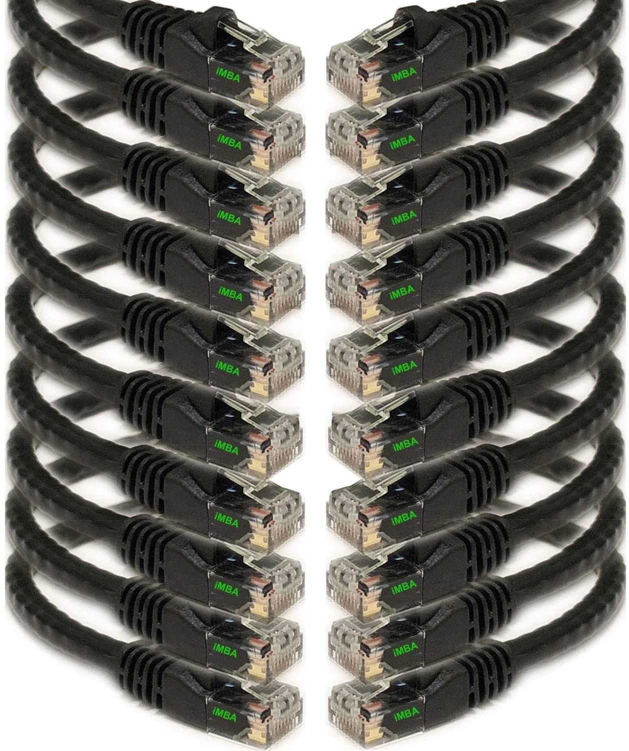 iMBAPrice Cat6 Ethernet Network Patch Cable 3.05m (10 Feet) 10-Pack | High-Speed Gigabit Data Transfer - main product image